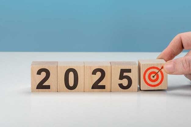 Establecer metas Estrategia de éxito para el año 2025 Alcanzar objetivos Resolución de nuevo año Planificación estratégica Alcanzar metas Motivación Objetivos futuros Desarrollo empresarial y profesional | Foto Premium